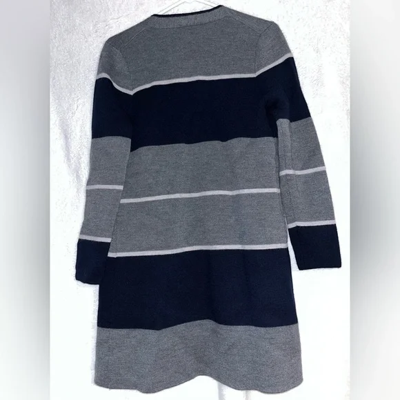 TALBOTS l Gray Blue Bold Color Block Long Cardigan Medium - Picture 6 of 6